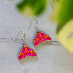 Lepidoptera Rosy Maple Moth Earrings