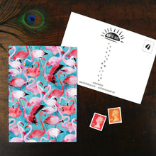Load image into Gallery viewer, Flamboyance of Flamingos Print Postcard