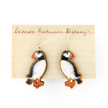 Load image into Gallery viewer, Improbability Puffin Earrings