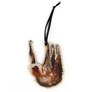 Sleuth Two-Toed Sloth Wooden Hanging Decoration