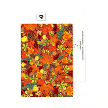 Load image into Gallery viewer, Autumna Fallen Leaf Print Postcard