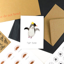 Load image into Gallery viewer, Waddle Macaroni Penguin Greetings Card