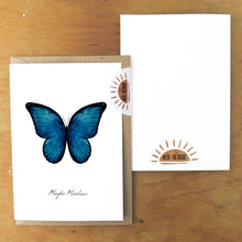Load image into Gallery viewer, Lepidoptera Morpho Butterfly Greetings Card