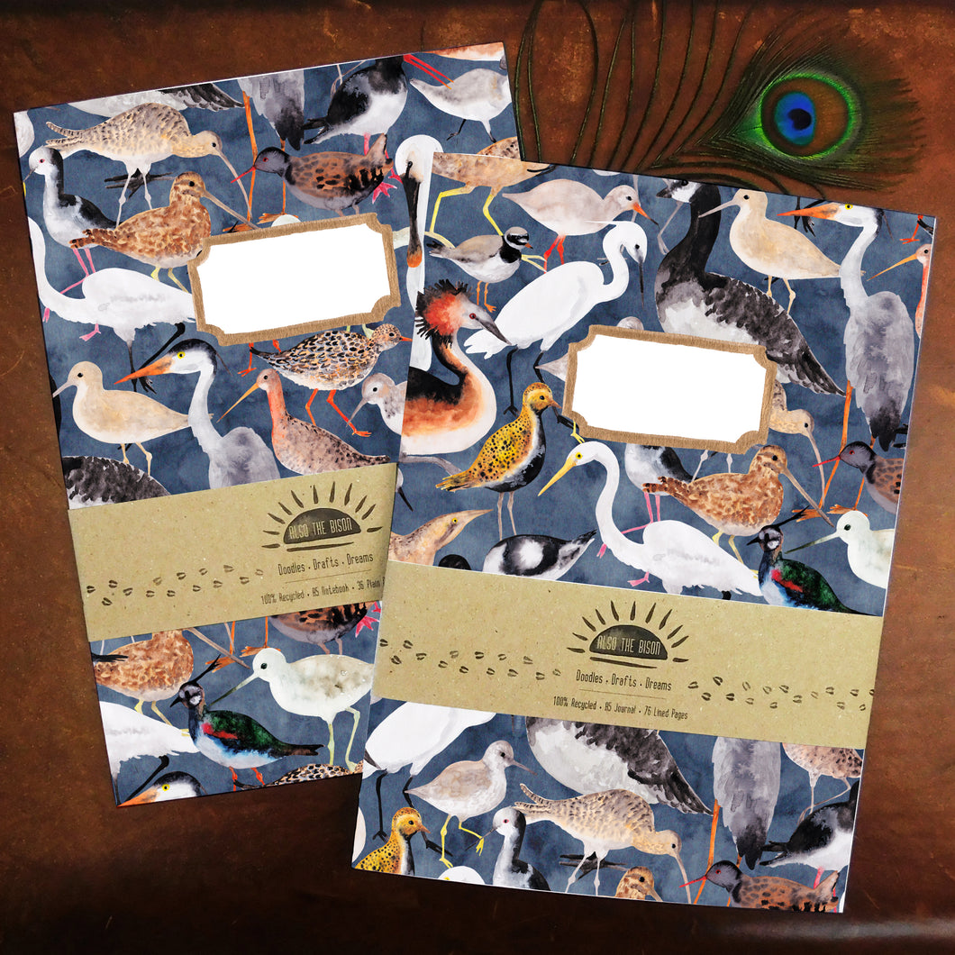 Aestes Wetland Birds Print Journal and Notebook Set