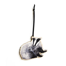 Load image into Gallery viewer, Sylvan Badger Wooden Hanging Decoration