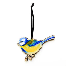 Load image into Gallery viewer, Blue Tit Wooden Hanging Decoration