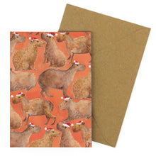 Load image into Gallery viewer, Multipack of Six Chill of Christmas Capybaras Print Greetings Cards