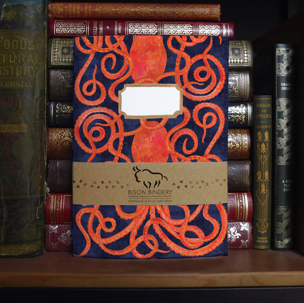 Octopoda Octopus Print Lined Journal