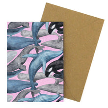 Load image into Gallery viewer, Pod of Whales Greetings Card