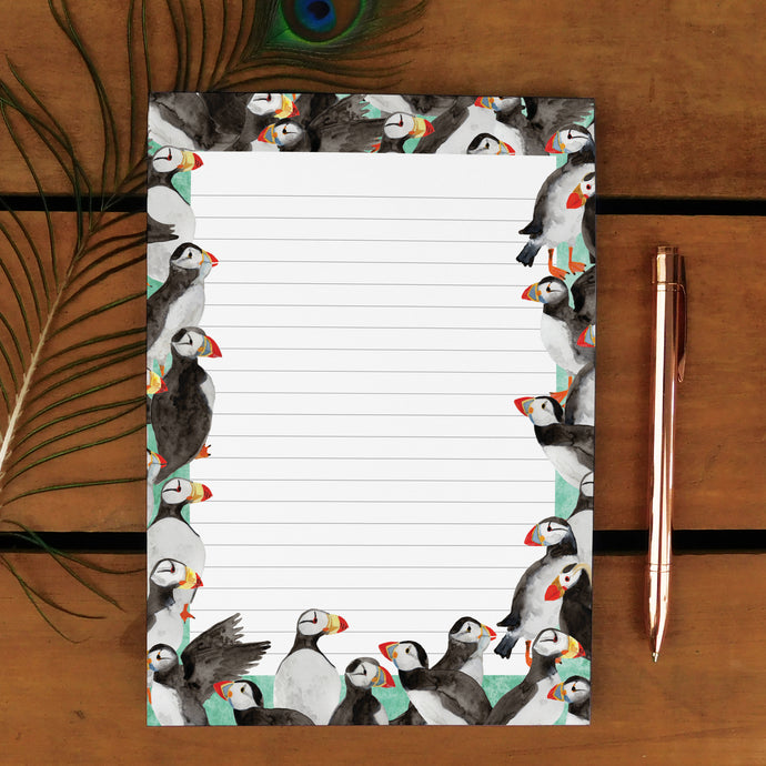 Improbability of Puffins Print Notepad
