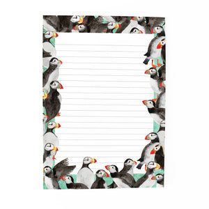 Improbability of Puffins Print Notepad