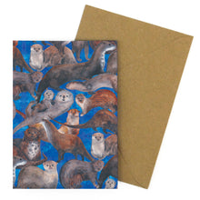 Load image into Gallery viewer, Raft of Otters Greetings Card