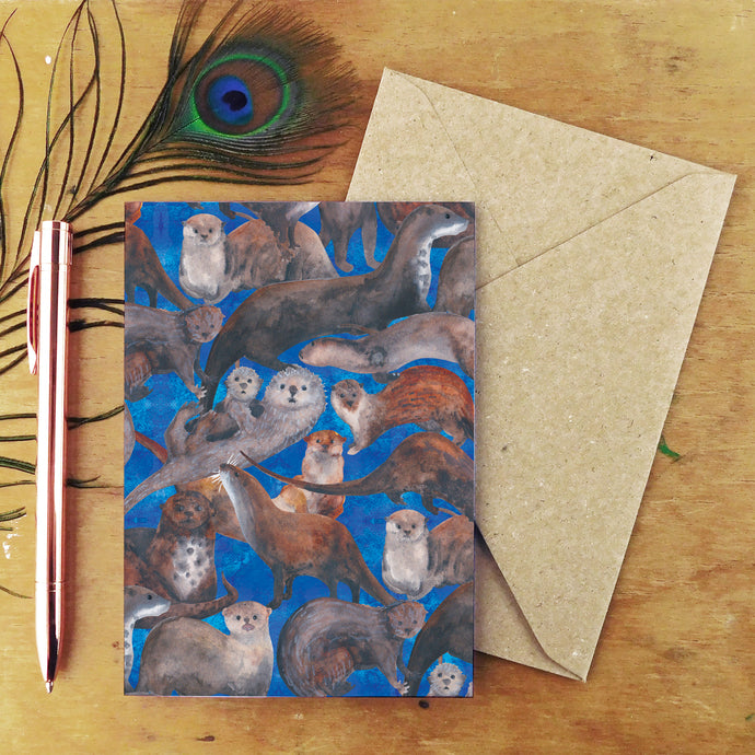 Raft of Otters Greetings Card