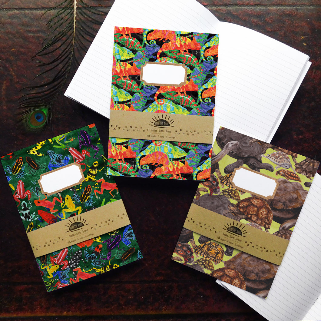 Tropical Amphibians and Reptiles Lined Journal Pack