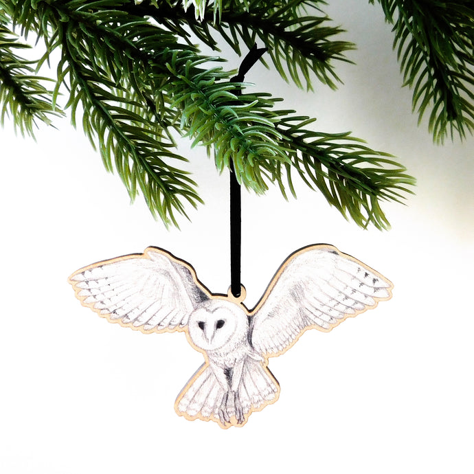 Parliament Barn Owl Wooden Hanging Decoration
