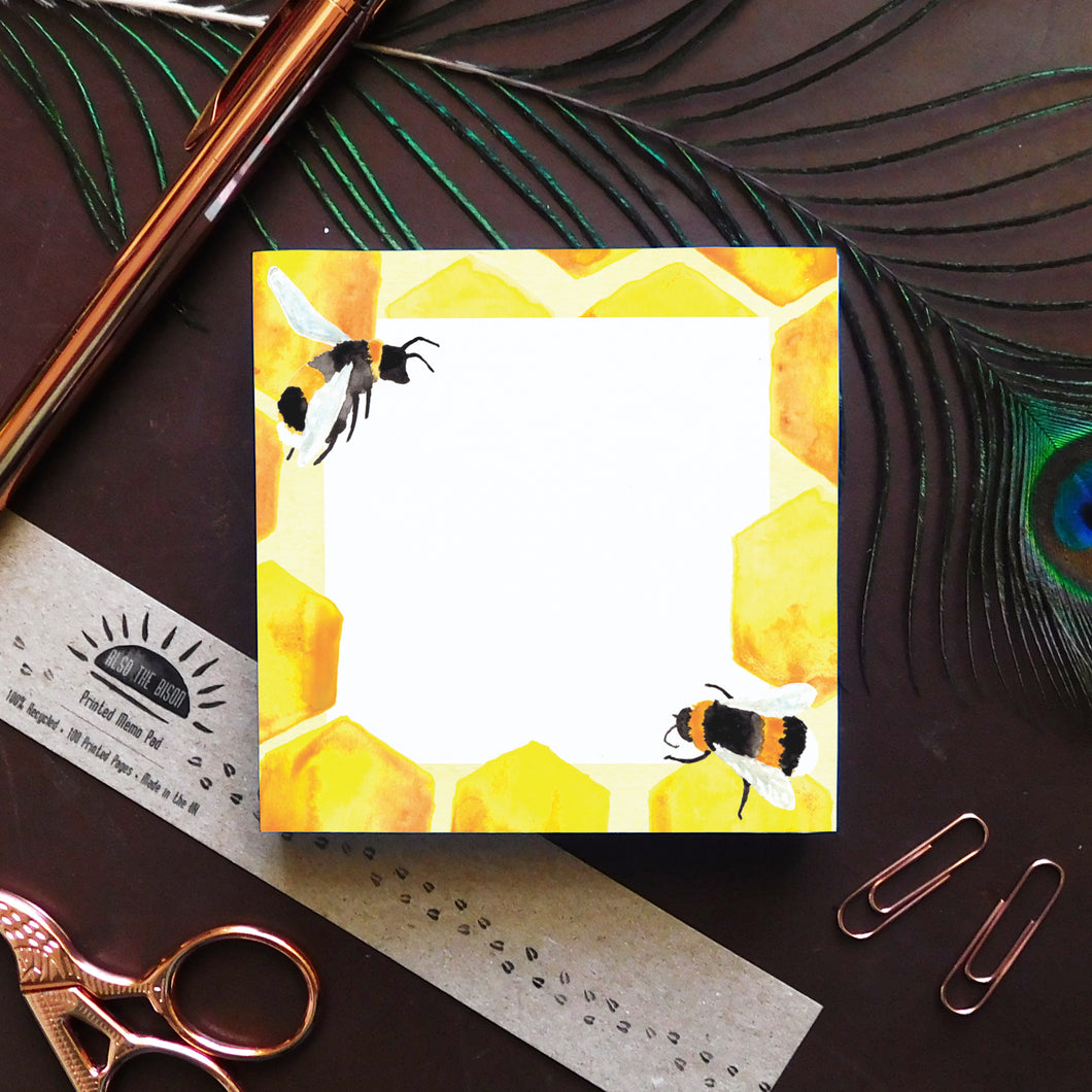 Mellifera Honeybee Print Memo Pad