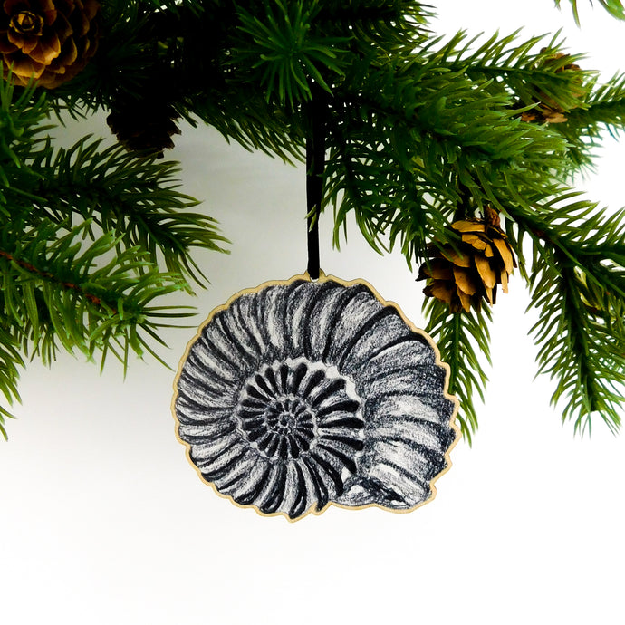 Ammonite Wooden Hanging Decoration