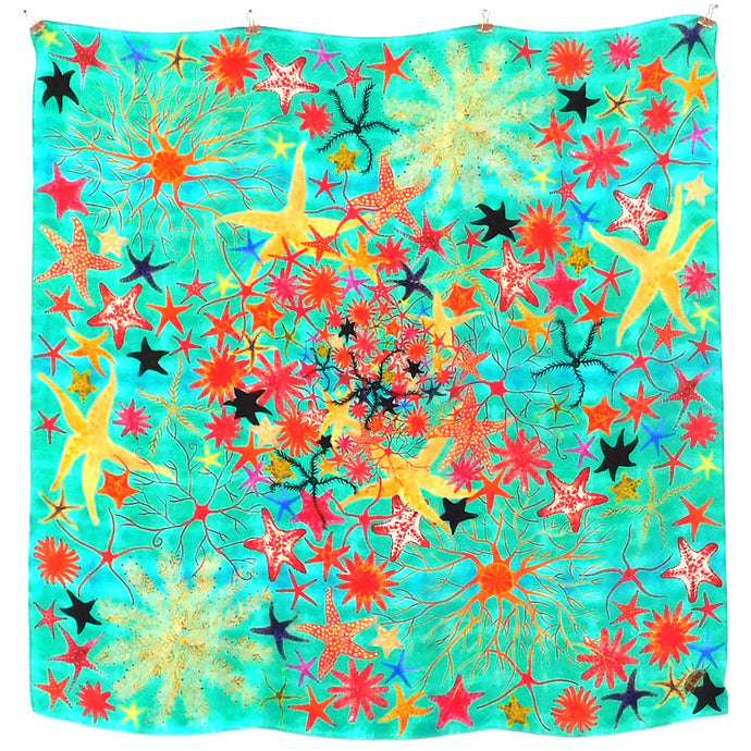 Asterozoa Starfish Print Silk Scarf