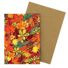 Load image into Gallery viewer, Autumna Fallen Leaves Greetings Card