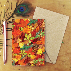 Autumna Fallen Leaves Greetings Card