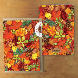 Autumna Fallen Leaves Greetings Card