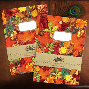 Autumna Fallen Leaf Print Lined Journal