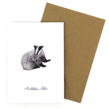 Load image into Gallery viewer, Sylvan Badger Greetings Card