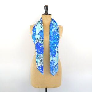 Twilight Arecaceae Print Silk Satin Busy Lizzie Scarf