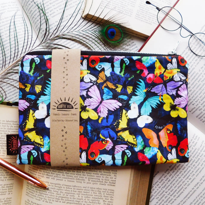 Lepidoptera Butterfly Print Pouch Bag