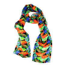 Load image into Gallery viewer, Camouflage of Chameleons Print Silk Amelia Aviator Scarf