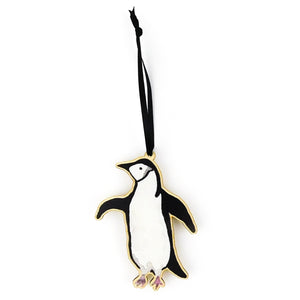Waddle Chinstrap Penguin Wooden Hanging Decoration