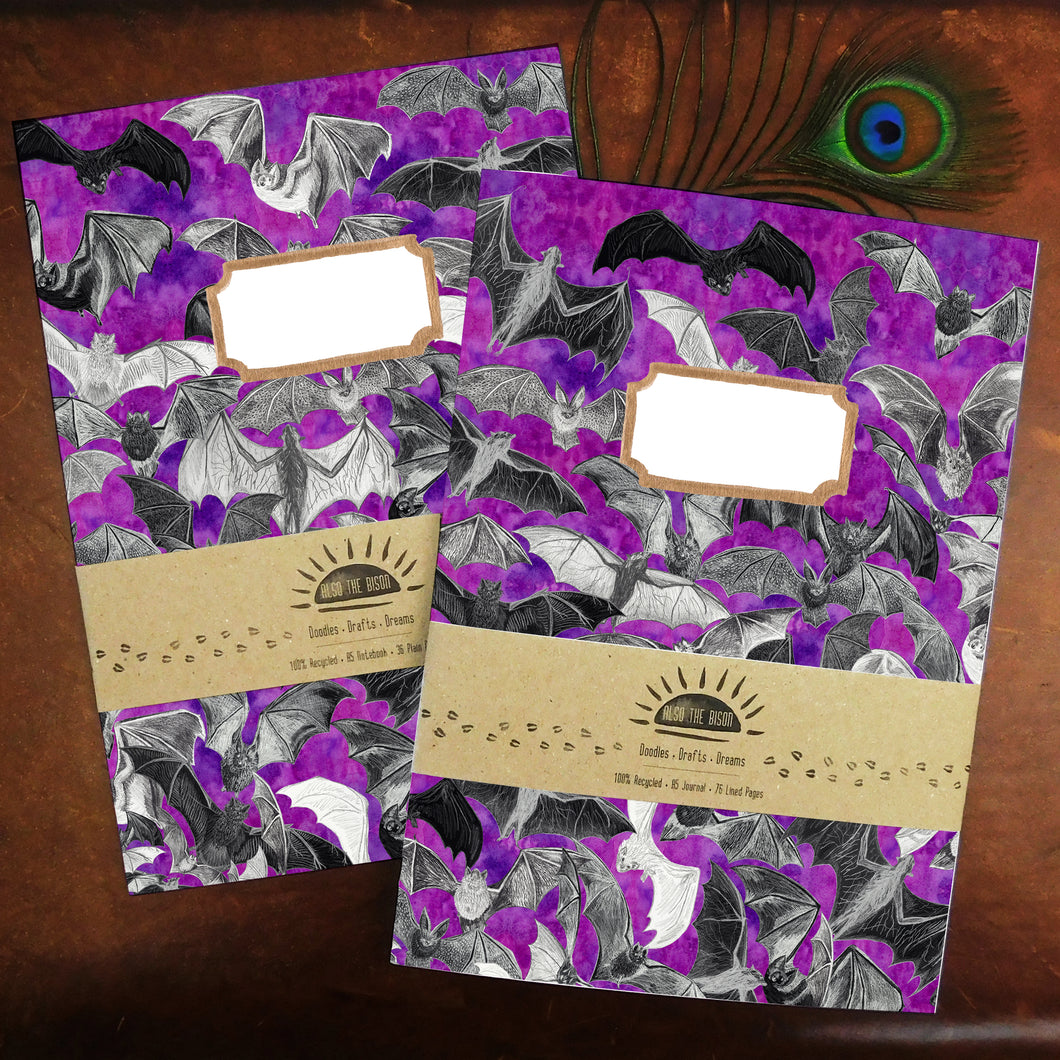 Chiroptera Bat Print Journal and Notebook Set