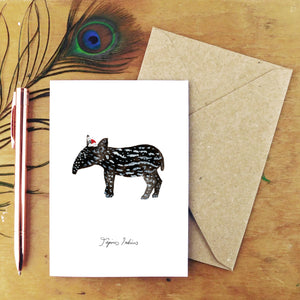 Multipack of Six Christmas Tapir Calf Greetings Cards