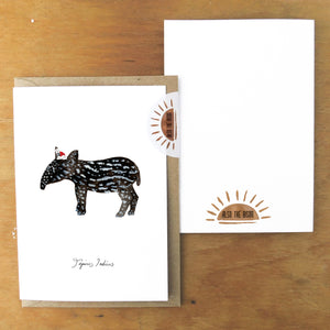 Multipack of Six Christmas Tapir Calf Greetings Cards