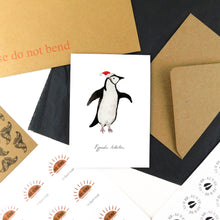 Load image into Gallery viewer, Waddle Chinstrap Penguin Christmas Card