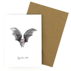 Chiroptera Christmas Dusky Leaf Nosed Bat Greetings Card