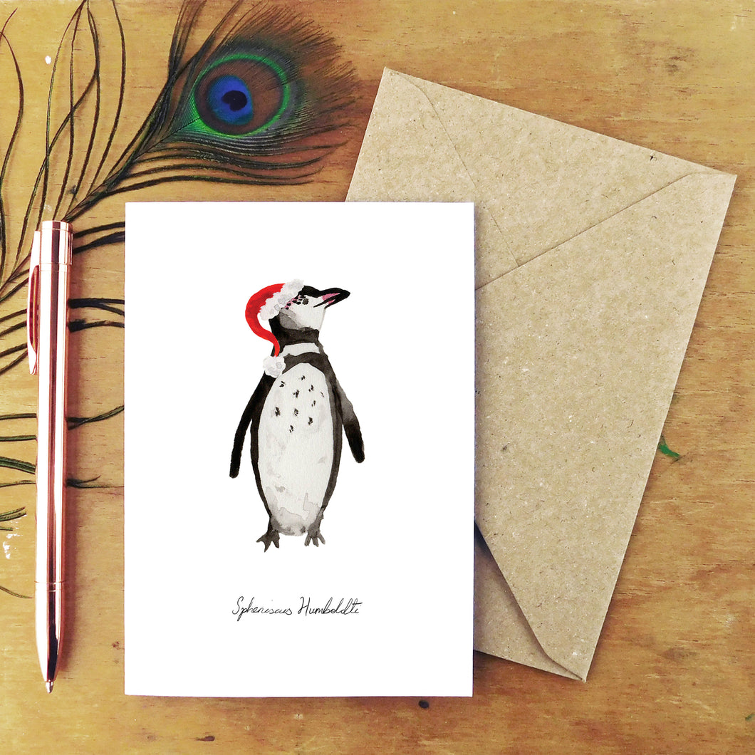 Waddle Humboldt Penguin Christmas Card
