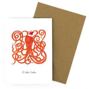 Octopus Christmas Card