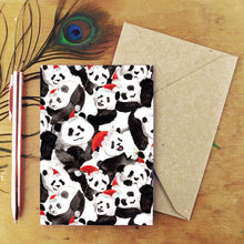 Load image into Gallery viewer, Embarrassment of Christmas Pandas Greetings Card