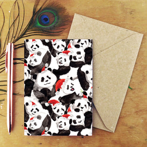 Embarrassment of Christmas Pandas Greetings Card