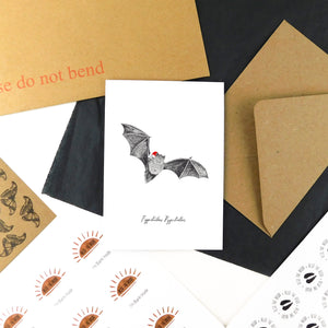 Chiroptera Christmas Pipistrelle Bat Greetings Card