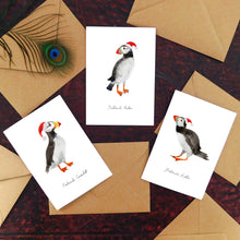 Load image into Gallery viewer, Improbability Horned Puffin Christmas Card