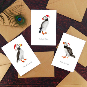Improbability Horned Puffin Christmas Card
