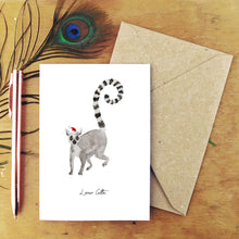 Load image into Gallery viewer, Conspiracy Christmas Ring Tailed Lemur Greetings Card