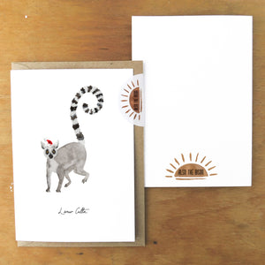 Conspiracy Christmas Ring Tailed Lemur Greetings Card