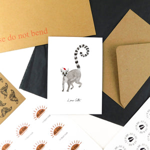 Conspiracy Christmas Ring Tailed Lemur Greetings Card