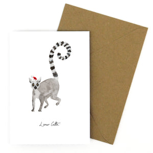 Conspiracy Christmas Ring Tailed Lemur Greetings Card