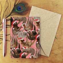 Load image into Gallery viewer, Sleuth of Christmas Sloths Print Greetings Card