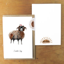 Load image into Gallery viewer, Flock Christmas Swaledale Sheep Greetings Card