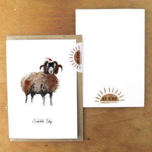 Flock Christmas Swaledale Sheep Greetings Card